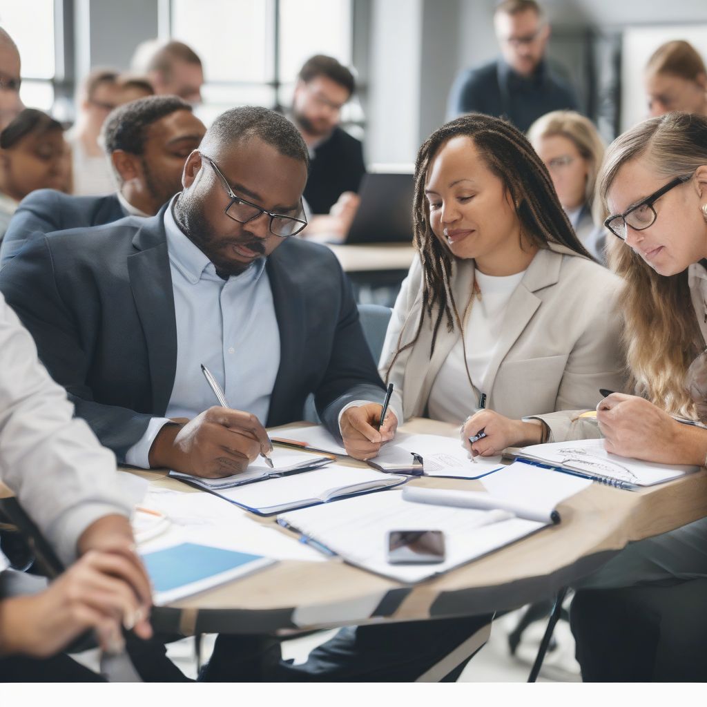 Professionals attending a business conference